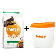 IAMS Cat Adult Salmon 2kg + IAMS Cat Food Container 2kg - Pet Food Set