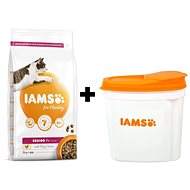 IAMS Cat Senior Chicken 2kg + IAMS Cat Food Container 2kg - Pet Food Set