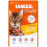 Pocket IAMS Chicken and Pepper in Jelly, 85g - Cat Food Pouch