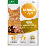 IAMS Delights for adult cats - with chicken and turkey in sauce 85 g - Cat Food Pouch