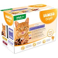 IAMS Delights for adult cats with poultry, lamb and beef in sauce 12 × 85 g - Cat Food Pouch