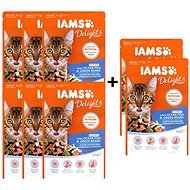 Iams Sea Food Pouch. Fish and Cabbage. Beans in Sauce 85g 6 + 2 Pcs Free - Cat Food Pouch