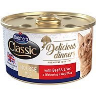 Butcher´s Classic Delicious Dinners  konzerva s hovädzím mäsom a pečeňou 85 g - Konzerva pre mačky