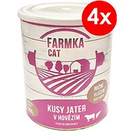 FARMKA CAT with Liver, 800g, 4 pcs - Canned Food for Cats