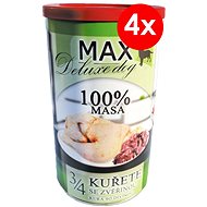 MAX Deluxe 3/4 Chicken with Game 1200g, 4 pcs - Canned Dog Food