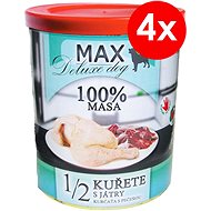 MAX Deluxe 1/2 Chicken with Liver 800g, 4 pcs - Canned Dog Food