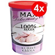 MAX Deluxe Chicken Wings 800g, 4 pcs - Canned Dog Food