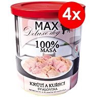 MAX Deluxe Turkey and Chicken Muscle 800g, 4 pcs - Canned Dog Food