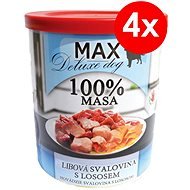 MAX deluxe kocky chudej svaloviny s lososom 800 g, 4 ks - Konzerva pre psov