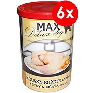 MAX Deluxe Chicken Pieces with Carrot 400g, 6 pcs - Canned Dog Food