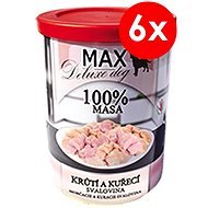 MAX deluxe morčacia a kuracia  svalovina 400 g, 6 ks - Konzerva pre psov