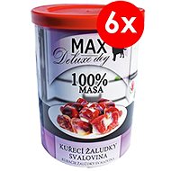 MAX Deluxe Chicken Stomachs - Muscle 400g, 6 pcs - Canned Dog Food