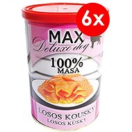 MAX Deluxe Salmon Pieces 400g, 6 pcs - Canned Dog Food