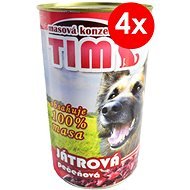 TIM 1200 g pečeňová, 4 ks - Konzerva pre psov
