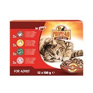 Propesko Pouch Cat Chicken + Beef + Game + Lamb 12 × 100g - Cat Food Pouch