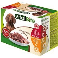 VitalBite Braised Fillets of Chicken and Beef in Sauce 12 × 85g - Dog Food Pouch