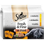 Sheba Fresh & Fine Pouch for Adult Cats: Poultry Selection in Gravy 15 x 50g - Cat Food Pouch