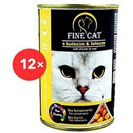 Fine Cat Canned Food for Cats DUO Chicken with Veal 12 × 415g - Canned Food for Cats