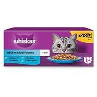 Whiskas kapsičky Obľúbené Rybie pokrmy v želé pre dospelé mačky  48× 85 g - Kapsička pre mačky