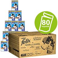 Felix Fantastic Multipack 80 × 100g with Beef, Chicken, Tuna and Cod in Jelly - Cat Food Pouch