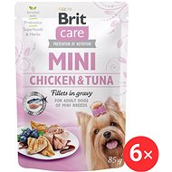 Brit Care Mini Chicken & Tuna Fillets in Gravy 6 × 85 g - Dog Food Pouch