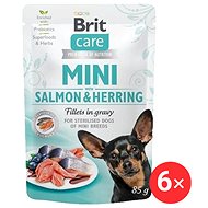 Brit Care Mini Salmon & Herring sterilised Fillets in Gravy 6 × 85 g - Dog Food Pouch