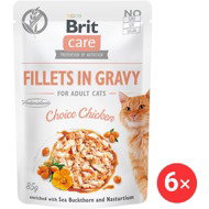 Brit Care Cat Fillets in Gravy Choice Chicken 6 × 85 g - Cat Food Pouch