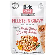 Brit Care Cat Fillets in Gravy with Tender Turkey & Savory Salmon 85g - Cat Food Pouch