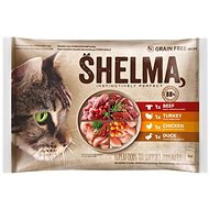Shelma Cat Food Pouch 4 Types of Meat 4 × 85g - Cat Food Pouch