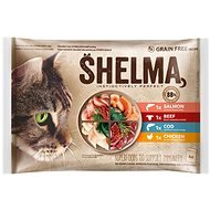 Shelma Cat Food Pouch 2 × Meat, 2 × Fish 4 × 85g - Cat Food Pouch