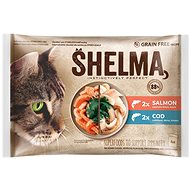 Shelma Cat Food Pouch 2 × Salmon, 2 × Cod 4 × 85g - Cat Food Pouch