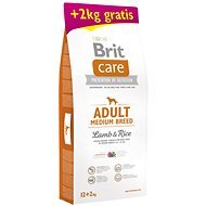 Brit Care Adult Medium Breed Lamb & Rice 12 + 2kg - Dog Kibble