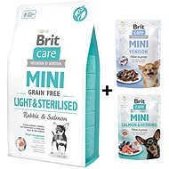 Brit Care Mini Grain Free Light & Sterilized 2kg + 2x Pouch 85g - Dog Kibble