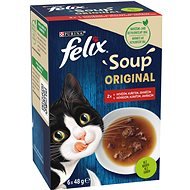 Felix Soup - Lahodný výber s hovädzím, kuraťom a jahňacím, 6 × 48 g - Polievka pre mačky