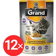 Grand Chicken Meat with Vegetables 12 × 100g - Cat Food Pouch