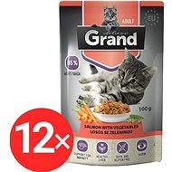 Grand Salmon with Vegetables 12 × 100g - Cat Food Pouch
