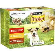 Friskies Adult with Beef, Chicken and Lamb in Juice 12 x 100g - Dog Food Pouch