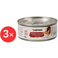 Ontario Canned chicken pieces with mussels 3 × 95 g - Canned Food for Cats