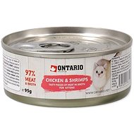 Ontario Canned Kitten Chicken pieces with shrimps 95 g - Canned Food for Cats
