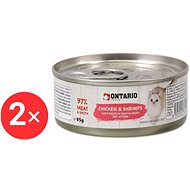 Ontario Canned Kitten Chicken Pieces with Shrimp 2 × 95 g - Canned Food for Cats