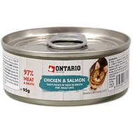 Ontario Canned chicken pieces with salmon 95 g - Canned Food for Cats