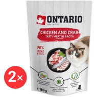 Ontario Kapsička kuřecí a krab ve vývaru 2 × 80 g - Cat Soup