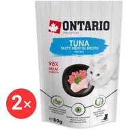 Ontario Kapsička tuňák ve vývaru 2 × 80 g - Cat Soup