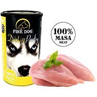 FINE DOG Konzerva HYDINOVÁ, 100 % mäsa, 1200 g - Konzerva pre psov