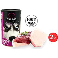Fine Dog canned duck 100% meat 2 × 1200 g - Canned Dog Food
