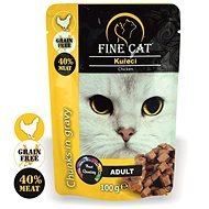 FINE CAT kapsička GRAIN-FREE Adult KURACIE v omáčke 22× 100 g - Kapsička pre mačky