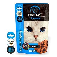 Fine Cat capsule grain - free adult salmon in sauce 22 × 100 g - Cat Food Pouch