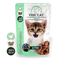 Fine Cat pocket grain - free kitten chicken in sauce 22 × 100 g - Cat Food Pouch