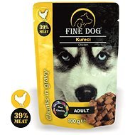 FINE DOG kapsička Adult KURACIE v omáčke 22× 100 g - Kapsička pre psov