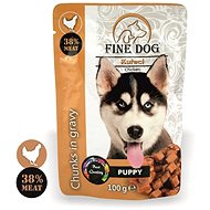 Fine Dog puppy chicken pocket in sauce 22 × 100 g - Dog Food Pouch
